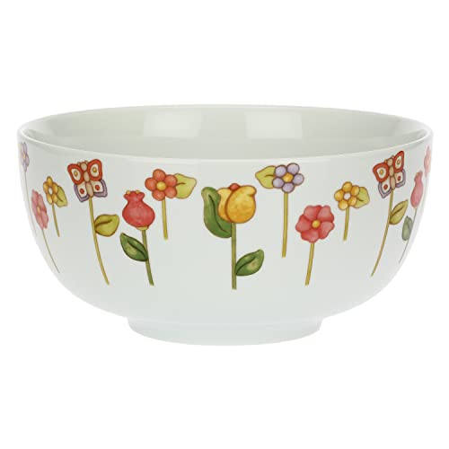 THUN, Handverzierte Porzellanschale mit Blumenmustern, Maxi-Version, Linie Happy Country, 25 cm von THUN