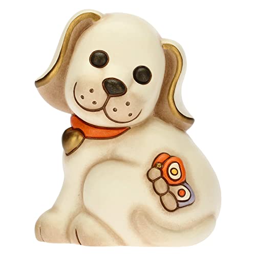 THUN - Hund mit Schmetterling - Wohnzimmer, Symbole, Tiere und Minianiere - Handgemalte Keramik - 9,2 x 8,5 x 11,5 cm h von THUN