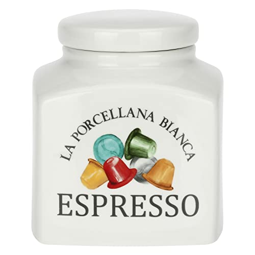 THUN LA PORCELLANA WEIß - Dose aus Porzellan verziert Espresso Aufbewahrung THUN LA PORCELLANA WEIß - Dose aus Porzellan verziert Espresso Aufbewahrung von LA PORCELLANA BIANCA