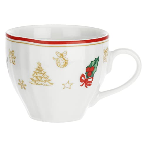 WEISSES PORZELLAN - 1-teilige Kaffeetassen mit Untertasse Christmas Edition von THUN