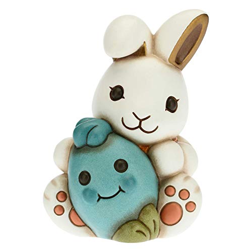 THUN - Liebevolles Kaninchen mit blauem Ei - Geschenkidee - Linie Color Your Easter - Keramik - 10 x 9,4 x 13 cm von THUN