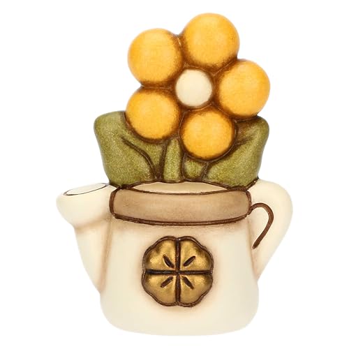 THUN - Mini Gießkanne mit Gänseblümchen - Keramik - Kollektion Bomboniera - 4,6 x 3,3 x 6,1 cm von THUN