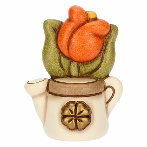 THUN - Mini Gießkanne mit Tulpe - Keramik - Kollektion Bomboniera - 4,6 x 3,3 x 6,1 cm von THUN
