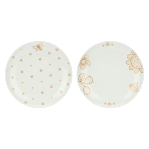 THUN - Set 2 Dessertteller aus Porzellan, Durchmesser 20,5 cm, Kollektion Happy Elegance von THUN