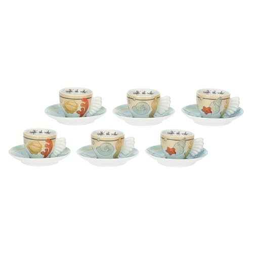 THUN - Set 6 Kaffeetassen aus Porzellan Mare zum Verlieben von THUN