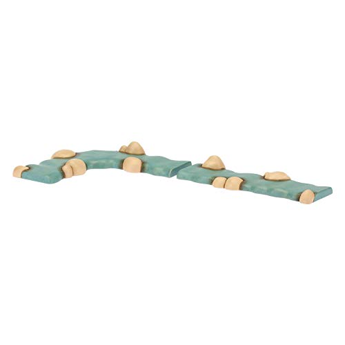 THUN - Set mit 1 Stück Fluss gerade und 1 gekrümmt - Klassische Krippe - Keramik - 13 x 5,6 x 2 cm H und 15 x 5,6 x 2 cm H von THUN