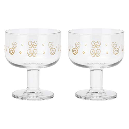 THUN 2er Set Mehrzweckschalen aus Glas mit kurzem Stiel Gold Icons von THUN