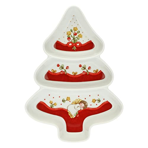 THUN - Sweet Christmas Vorspeise Baum Sweet Christmas in Baumform - Porzellan - Weihnachtslinie - Wohnzimmer, Dekoration des Hauses - 28 x 39 x 5 cm H von THUN