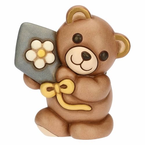 THUN - Teddy Frühling mit Drachen, mittel - Keramik - Kollektion Frühlingsgarten - 9,5 x 6,5 x 10,8 cm von THUN