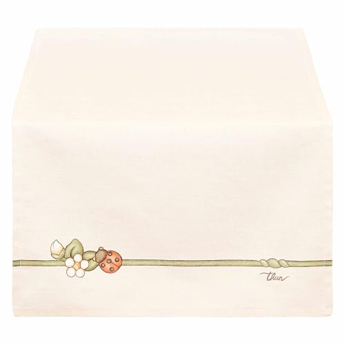 THUN Tischdecke, schmutzabweisend, 100 % Baumwolle, Kollektion Country Bloom, 45 x 160 cm von THUN