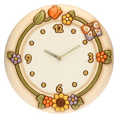 THUN - Wanduhr Country mit Blumen und Schmetterling von THUN