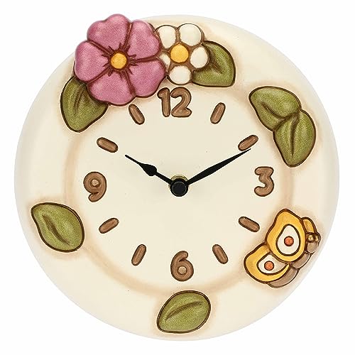 THUN - Wanduhr mit Malvenblüte aus Keramik Herbstgeschichten von THUN