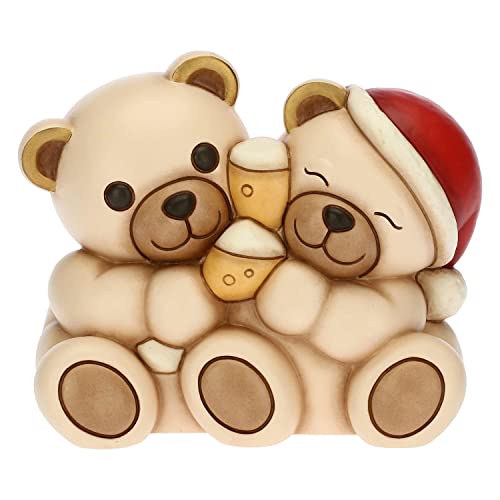 THUN - Weihnachten 2022 - Deko Teddy Paar Brinde aus Keramik von Hand verziert - Geschenkidee Weihnachten 2022-14,5 x 10 x 12 cm h von THUN