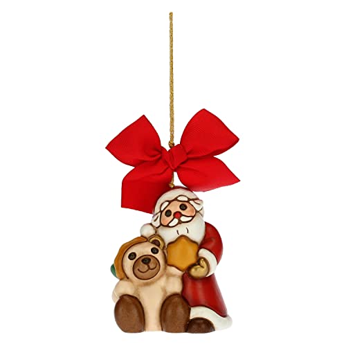 THUN - Weihnachtsdekoration Weihnachtsmann mit Teddy Maxi - Keramik - Weihnachtslinie - Living, Einrichtung des Hauses - 6,2 x 5,5 x 7,5 cm h von THUN