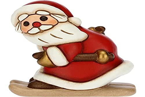 THUN - Weihnachtsmann auf den Skifahren - Weihnachtsdekoration - Mittelgroß - Keramik - 6,5 x 5,5 x 7,5 cm von THUN