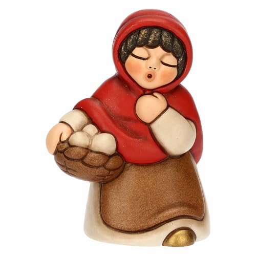 Thun - Frau mit Eierkorb - Keramik - Klassische Krippe Kollektion - 5,7 x 4,7 x 8 cm von THUN