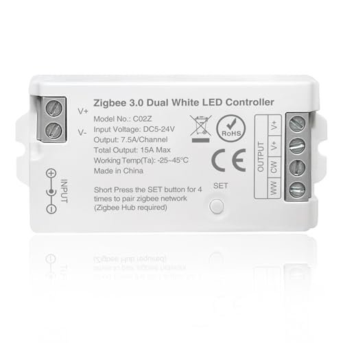 THUNGCIT ZigBee 3.0 LED-Controller C01Z Einfarbiger PWM-LED-Streifen-Glühbirnendimmer Kompatibel mit Echo Plus Philip H-UE Home-Kit Zigbee Hub Bridge erforderlich DC5-24V THUNGCIT ZigBee 3.0 LED-Controller C01Z Einfarbiger PWM-LED-Streifen-Glühbirnendimmer Kompatibel mit Echo Plus Philip H-UE Home-Kit Zigbee Hub Bridge erforderlich DC5-24V von THUNGCIT