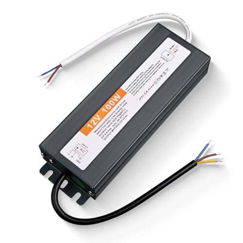 Wasserdichtes IP67-LED-Netzteil, Niederspannungs-Transformator-Adapter, LED-Treiber, Beleuchtungstransformator-Konverter für LED-Streifen, LED-Display und Außenbeleuchtung (12V 100W) von THUNGCIT