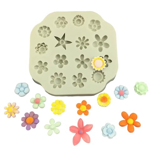 THXFUNAREA 15 Stück Mini Blumen Kuchen Fondant Silikonformen 3D Blumen Fondant Silikonform Gänseblümchen Silikonform Blumen Klein Backen Schokoladenformen für Kuchen Schokolade Dekoration THXFUNAREA 15 Stück Mini Blumen Kuchen Fondant Silikonformen 3D Blumen Fondant Silikonform Gänseblümchen Silikonform Blumen Klein Backen Schokoladenformen für Kuchen Schokolade Dekoration von THXFUNAREA