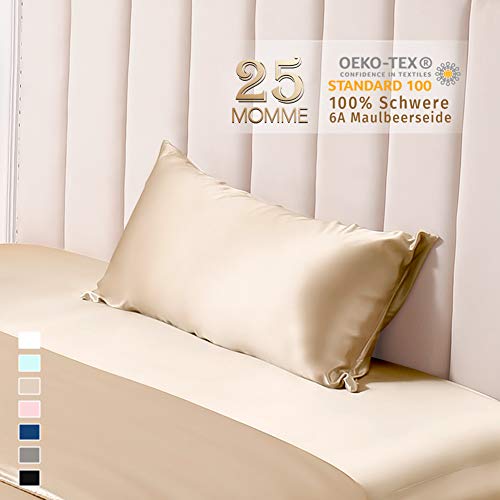 THXSILK 25 Momme Seide Kissenbezug für Haar und Haut - Maulbeerseide Kissenbezug - Hypoallergen mit Versteckter Reißverschluss - Pure Seide auf Beide Seiten … (Champagner, 50x75cm) THXSILK 25 Momme Seide Kissenbezug für Haar und Haut - Maulbeerseide Kissenbezug - Hypoallergen mit Versteckter Reißverschluss - Pure Seide auf Beide Seiten … (Champagner, 50x75cm) von THXSILK