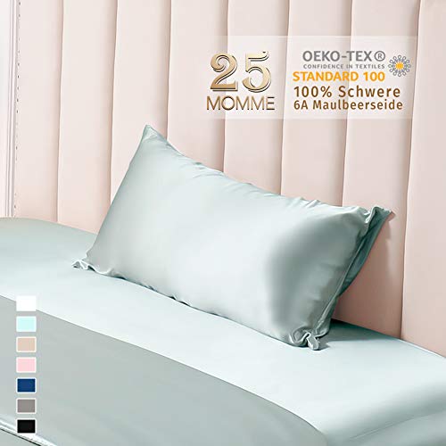 THXSILK 25 Momme Seide Kissenbezug für Haar und Haut - Maulbeerseide Kissenbezug - Hypoallergen mit Versteckter Reißverschluss - Pure Seide auf Beide Seiten … (Hellblau, 40x60cm) THXSILK 25 Momme Seide Kissenbezug für Haar und Haut - Maulbeerseide Kissenbezug - Hypoallergen mit Versteckter Reißverschluss - Pure Seide auf Beide Seiten … (Hellblau, 40x60cm) von THXSILK