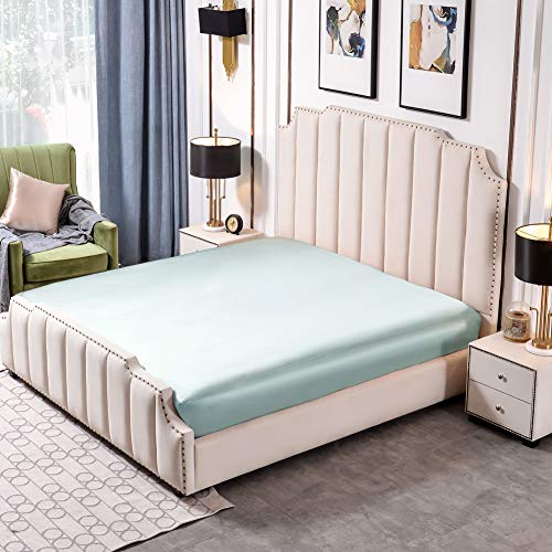 THXSILK 25 Momme Spannbettlaken Seide Bettlaken, 100% Maulbeerseide Bettwäsche Spannbetttuch, Seiden Bettlaken für Standardmatratze, 140x200+30cm, Hellblau THXSILK 25 Momme Spannbettlaken Seide Bettlaken, 100% Maulbeerseide Bettwäsche Spannbetttuch, Seiden Bettlaken für Standardmatratze, 140x200+30cm, Hellblau von THXSILK