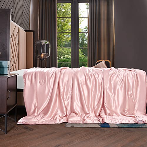 THXSILK Seide Kuscheldecke - Seidendecke Innen und außen 100% Seide Sofadecke Rosa Wohndecke/TV Decken/Sofadecke - Pflegeleicht - Warm, Gemütlich, Langlebig - 135x180cm von THXSILK