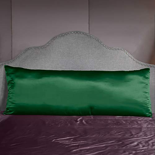 THXSILK Schwangerschafts Kissenbezug aus 100% Seide, Maulbeerseide Kissenhülle für Lange Seitenschläfer Kissen 40x145cm, Smaragdgrün von THXSILK