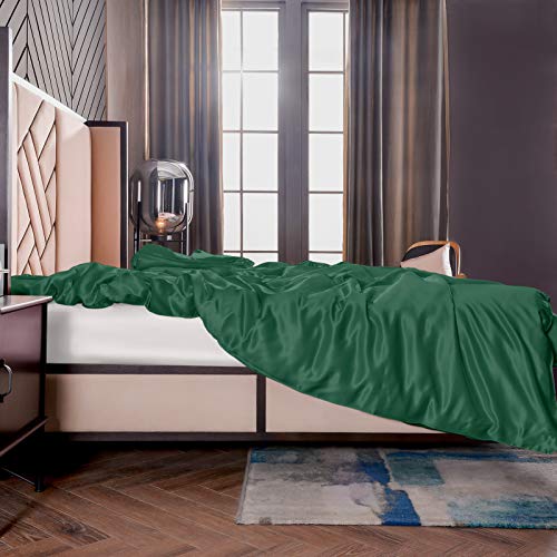 THXSILK Seide Bettbezug, Seide Tröster Cover, 100% 19 Momme Bestnote Maulbeerseide Bettwäsche (200x200cm, Smaragdgrün) von THXSILK