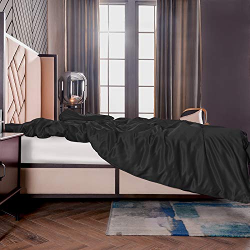 THXSILK Seide Bettbezug, Seide Tröster Cover, Seidenbettwäsche, 100% 19 Momme Bestnote Maulbeerseide Bettwäsche - Schwarz 200 x 200cm THXSILK Seide Bettbezug, Seide Tröster Cover, Seidenbettwäsche, 100% 19 Momme Bestnote Maulbeerseide Bettwäsche - Schwarz 200 x 200cm von THXSILK