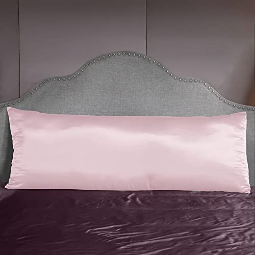 THXSILK Seide Seitenschläferkissen Bezug 40x145, 100% Reine Seide Schwangerschafts Kissenbezug, Seide Bezug für Ganzkörperkissen, Bezauberndes Rosa von THXSILK