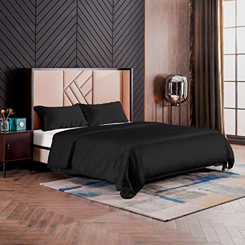 THXSILK Seidenbettwäsche Set 3 teilig, Bettbezug 260 x 220 cm und 2 Kissenbezüge 40 x 80 cm, Hypoallergen 19 Momme Maulbeerseide Bettwäsche, Ultra Weich und Glatt, Schwarz THXSILK Seidenbettwäsche Set 3 teilig, Bettbezug 260 x 220 cm und 2 Kissenbezüge 40 x 80 cm, Hypoallergen 19 Momme Maulbeerseide Bettwäsche, Ultra Weich und Glatt, Schwarz von THXSILK