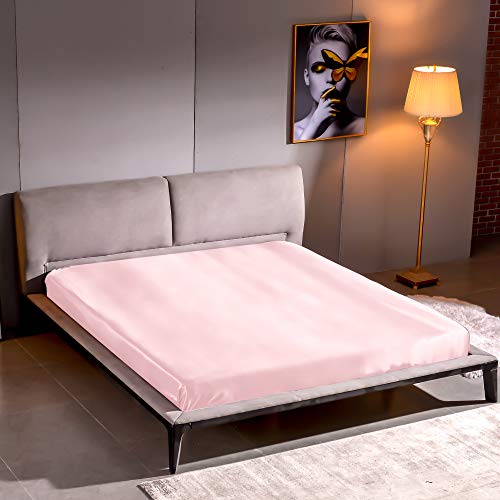 THXSILK Spannbettlaken Seide Bettlaken 160x200, 100% Reine 22 Momme Maulbeerseide Bettwäsche Spannbetttuch, Bezauberndes Rosa Seiden Bettlaken für Standardmatratze 30cm THXSILK Spannbettlaken Seide Bettlaken 160x200, 100% Reine 22 Momme Maulbeerseide Bettwäsche Spannbetttuch, Bezauberndes Rosa Seiden Bettlaken für Standardmatratze 30cm von THXSILK
