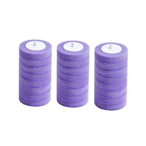 An der Wand montierter Einweg-Toilettenbürstenreiniger mit 8/16/24-teiligem Bürstenkopf, Badezimmer-Reinigungsbürste mit langem Griff, Toilettenzubehör(24pcs Lavender heads) von THXSXMO