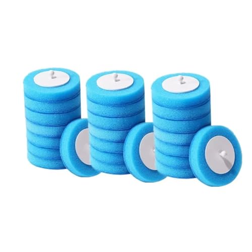 An der Wand montierter Einweg-Toilettenbürstenreiniger mit 8/16/24-teiligem Bürstenkopf, Badezimmer-Reinigungsbürste mit langem Griff, Toilettenzubehör(24pcs Ocean heads) von THXSXMO