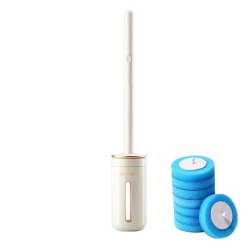 An der Wand montierter Einweg-Toilettenbürstenreiniger mit 8/16/24-teiligem Bürstenkopf, Badezimmer-Reinigungsbürste mit langem Griff, Toilettenzubehör(Set 1) von THXSXMO