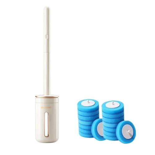 An der Wand montierter Einweg-Toilettenbürstenreiniger mit 8/16/24-teiligem Bürstenkopf, Badezimmer-Reinigungsbürste mit langem Griff, Toilettenzubehör(Set 2) von THXSXMO