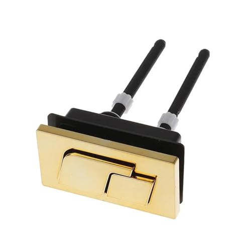 Dual Flush Toilettentank Gold 48mm/58mm Verchromtes ABS Runde Form Toilettendruckknöpfe Badezimmerzubehör(SQ) von THXSXMO