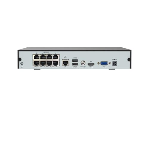 H.View 4K Ultra HD Videoüberwachungskit 8MP PoE-IP-Kamera-Set 8CH Dome-Sicherheitskamera CCTV-System H.265 Audioaufzeichnung(None,8pcs camera) von THXSXMO
