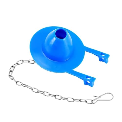 Universal-Toilettenklappe, Ersatz-Toilettentank, wassersparende Gummi-Spülventilklappe mit Edelstahlkette, Blau, 1 Packung von THXSXMO