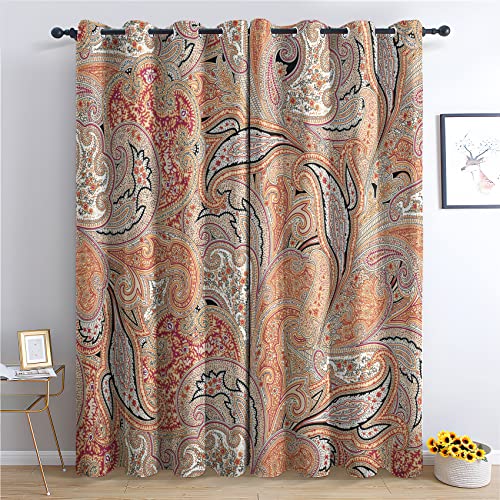 THYUNQ Vorhänge Paisley Motiv, Vorhang Blickdicht Verdunklungsvorhänge mit Ösen - Gardinen Wohnzimmer Schlafzimmer Fenster, 2er Set Curtains, H 245 x B 140 cm THYUNQ Vorhänge Paisley Motiv, Vorhang Blickdicht Verdunklungsvorhänge mit Ösen - Gardinen Wohnzimmer Schlafzimmer Fenster, 2er Set Curtains, H 245 x B 140 cm von THYUNQ