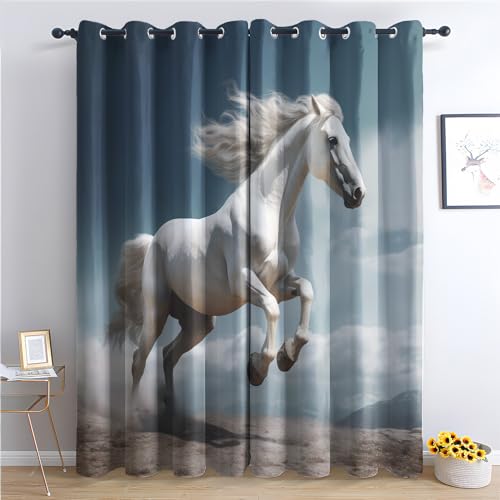 THYUNQ Vorhänge Pferde Motiv, Vorhang Blickdicht Verdunklungsvorhänge Thermovorhang mit Ösen, Gardinen Wohnzimmer Schlafzimmer Fenster, 2er Set Curtains, H 220 x B 140 cm THYUNQ Vorhänge Pferde Motiv, Vorhang Blickdicht Verdunklungsvorhänge Thermovorhang mit Ösen, Gardinen Wohnzimmer Schlafzimmer Fenster, 2er Set Curtains, H 220 x B 140 cm von THYUNQ