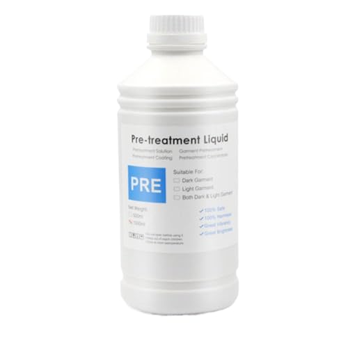 THgfdZX 1000 ml Vorbehandlungslösung Kompatibel mit DTG -Drucker, kompatibel mit hellem und dunklem Textilien Tinte Vorbeschichtung vor dem Drucken von Flüssigkeit(1000ML Light) von THgfdZX