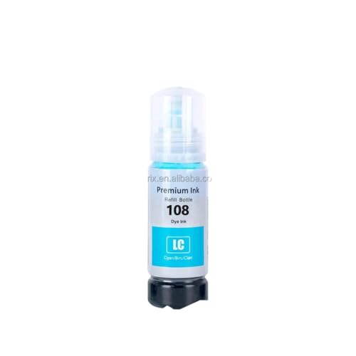 THgfdZX 108 Color Water Based Bottle Refill Bulk Inkjet Tinte kompatibel mit L8050 L18050 Drucker 108 Tinte Kompatibel mit Tintenstrahldruck(1Bottle-LC) von THgfdZX