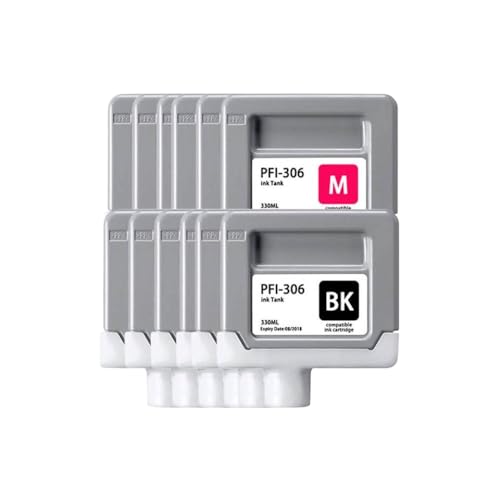 THgfdZX 330 ml kompatible Tintenpatrone PFI-306 Kompatibel mit ImagePrograf IPF8300 IPF8300S IPF8400 IPF8400S IPF9400 IPF9410-Drucker mit voller Tinte(1pcs Matte Black) von THgfdZX