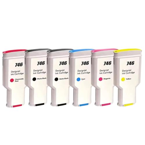THgfdZX Kompatible Inkjet -Tintenpatrone 746 P2V82A P2V83A P2V80A P2V78A Kompatibel mit Designjet Z6 Z9 -Drucker Arbeiten mit 746 -Serie(One Set 300ML) von THgfdZX