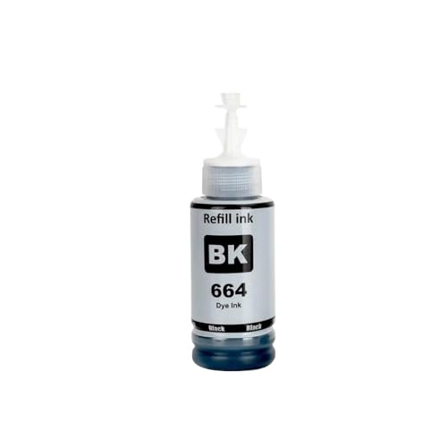 THgfdZX Kompatible Nachfüll-Tintenflasche T664 Kompatibel mit L380 L220 L130 L3060 L3110 L120 L565 L555 ET-2500 Drucker(1Bottle Bk) von THgfdZX