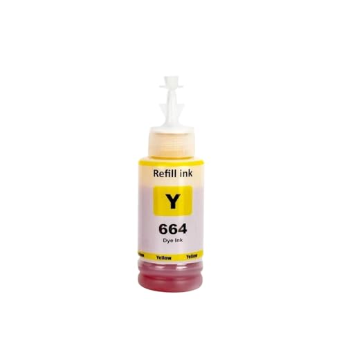 THgfdZX Kompatible Nachfüll-Tintenflasche T664 Kompatibel mit L380 L220 L130 L3060 L3110 L120 L565 L555 ET-2500 Drucker(1Bottle Y) von THgfdZX