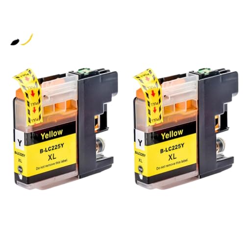 THgfdZX Kompatible Tintenpatrone Kompatibel mit LC229 LC225 Kompatibel mit MFC-J5620DW MFC-J5625DW MFC-J5320DW MFC-J5720DW Drucker(2pcs Yellow) von THgfdZX