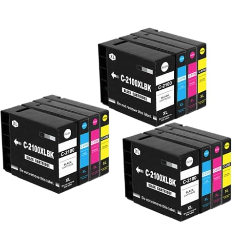 THgfdZX Kompatible Tintenpatrone PGI2100 XL Kompatibel mit Maxify IB4010 IB4110 MB5110 MB5310 MB5410 Drucker(3set 12pcs) von THgfdZX